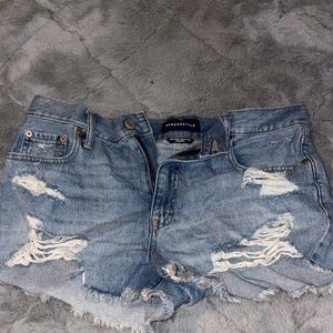Aeropostale Blue Distressed Jean Shorts